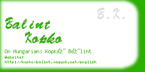 balint kopko business card